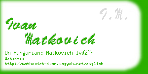 ivan matkovich business card